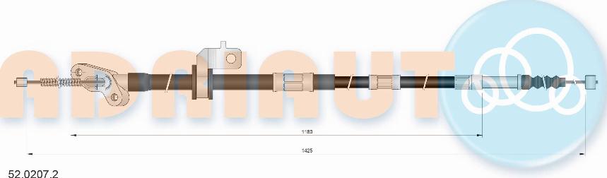 Adriauto 52.0207.2 - Trose, Stāvbremžu sistēma www.autospares.lv