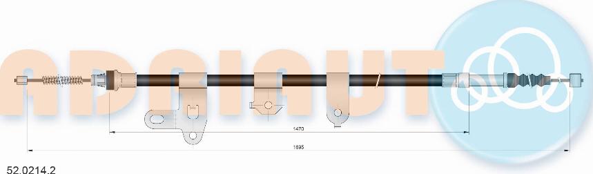 Adriauto 52.0214.2 - Trose, Stāvbremžu sistēma www.autospares.lv