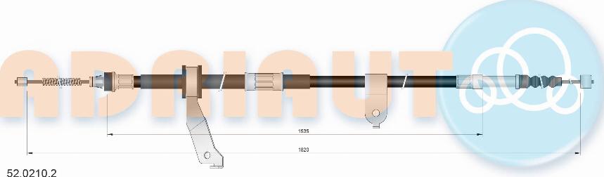 Adriauto 52.0210.2 - Trose, Stāvbremžu sistēma www.autospares.lv