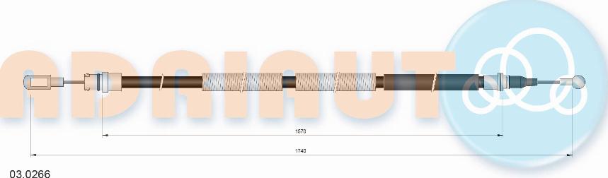 Adriauto 03.0266 - Cable, parking brake www.autospares.lv