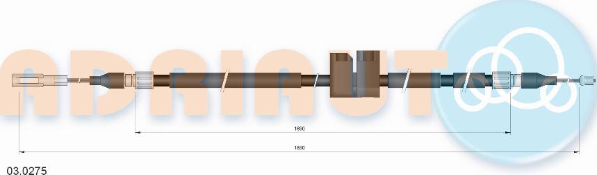 Adriauto 03.0275 - Cable, parking brake www.autospares.lv