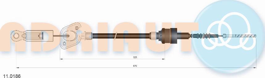 Adriauto 11.0186 - Trose, Sajūga pievads www.autospares.lv