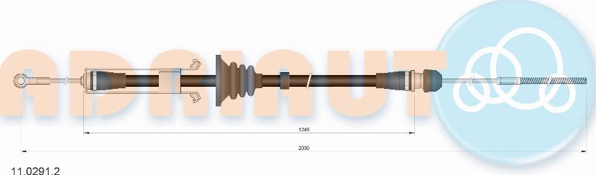 Adriauto 11.0291.2 - Cable, parking brake www.autospares.lv