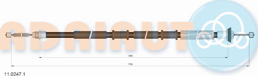 Adriauto 11.0247.1 - Trose, Stāvbremžu sistēma www.autospares.lv