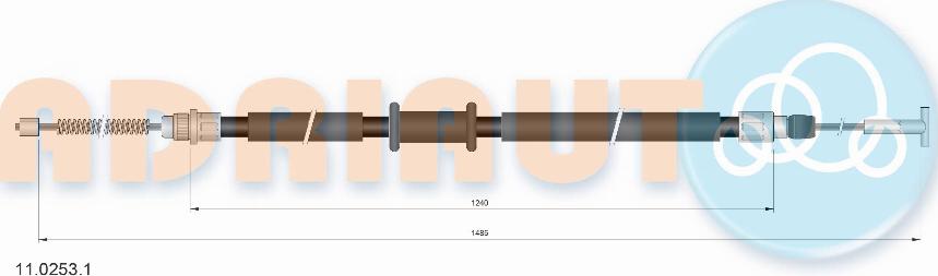 Adriauto 11.0253.1 - Trose, Stāvbremžu sistēma www.autospares.lv