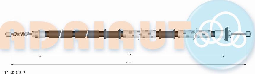 Adriauto 11.0209.2 - Trose, Stāvbremžu sistēma www.autospares.lv