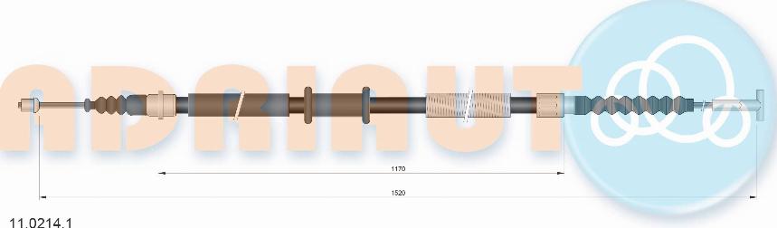 Adriauto 11.0214.1 - Trose, Stāvbremžu sistēma www.autospares.lv