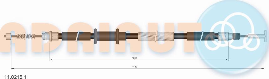 Adriauto 11.0215.1 - Trose, Stāvbremžu sistēma www.autospares.lv