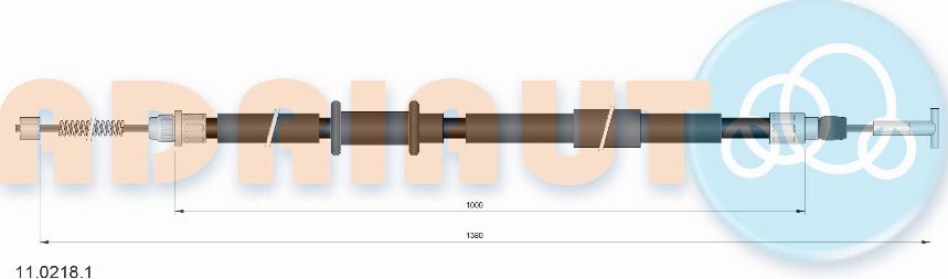 Adriauto 11.0218.1 - Trose, Stāvbremžu sistēma www.autospares.lv