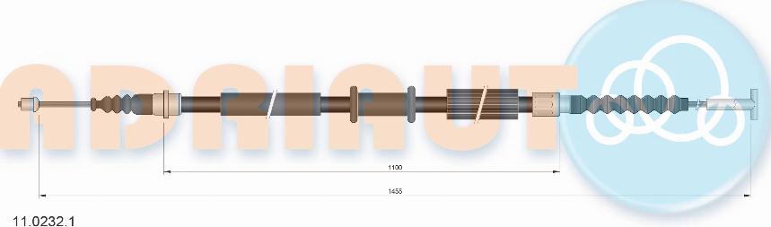 Adriauto 11.0232.1 - Trose, Stāvbremžu sistēma www.autospares.lv