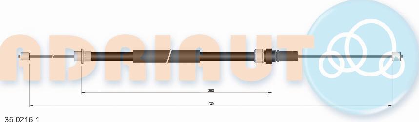 Adriauto 35.0216.1 - Trose, Stāvbremžu sistēma www.autospares.lv