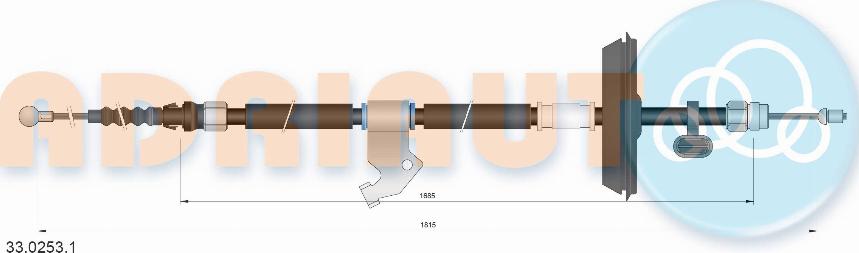 Adriauto 33.0253.1 - Trose, Stāvbremžu sistēma www.autospares.lv