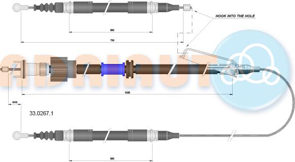 Adriauto 33.0267.1 - Cable, parking brake www.autospares.lv