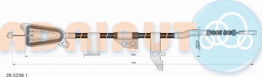 Adriauto 28.0239.1 - Trose, Stāvbremžu sistēma www.autospares.lv