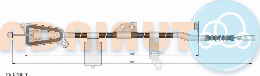 Adriauto 28.0238.1 - Trose, Stāvbremžu sistēma www.autospares.lv