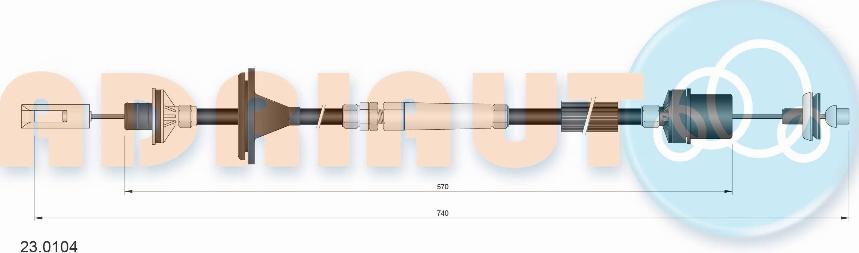 Adriauto 23.0104 - Trose, Sajūga pievads www.autospares.lv