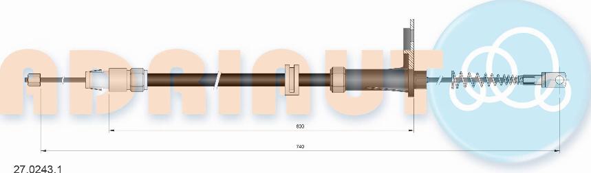 Adriauto 27.0243.1 - Trose, Stāvbremžu sistēma www.autospares.lv