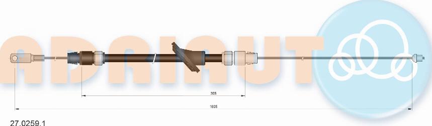 Adriauto 27.0259.1 - Cable, parking brake www.autospares.lv