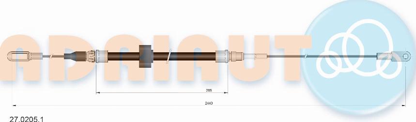 Adriauto 27.0205.1 - Trose, Stāvbremžu sistēma www.autospares.lv