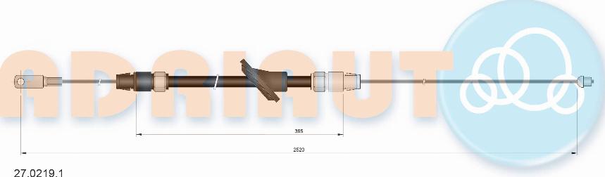 Adriauto 27.0219.1 - Cable, parking brake www.autospares.lv