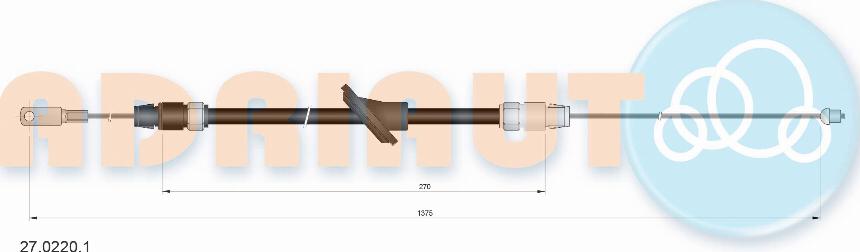 Adriauto 27.0220.1 - Cable, parking brake www.autospares.lv