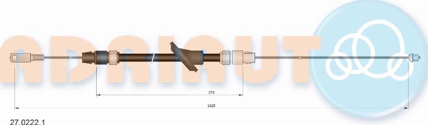 Adriauto 27.0222.1 - Cable, parking brake www.autospares.lv