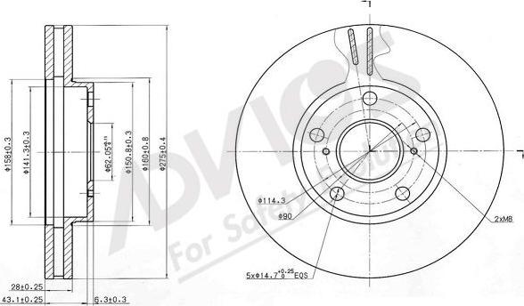 Advics A6F188B - Тормозной диск www.autospares.lv