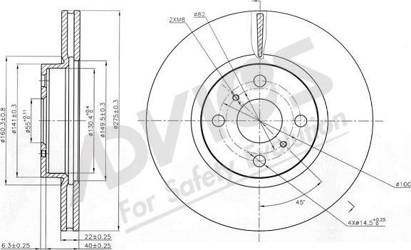 Advics A6F256B - Bremžu diski www.autospares.lv