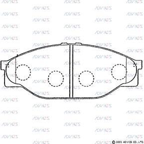 Advics A1N049 - Brake Pad Set, disc brake www.autospares.lv