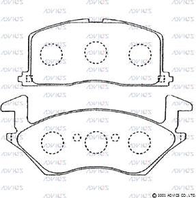 Advics A1N043 - Тормозные колодки, дисковые, комплект www.autospares.lv