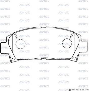 Advics A1N053 - Bremžu uzliku kompl., Disku bremzes www.autospares.lv