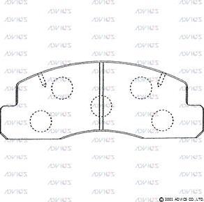 Advics A1N061 - Bremžu uzliku kompl., Disku bremzes www.autospares.lv