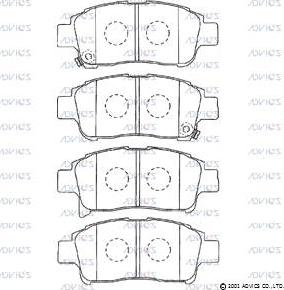 Advics A1N067 - Тормозные колодки, дисковые, комплект www.autospares.lv