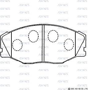 Advics A1N019 - Bremžu uzliku kompl., Disku bremzes www.autospares.lv