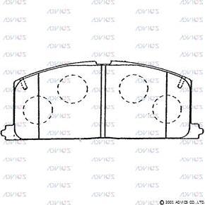 Advics A1N034 - Тормозные колодки, дисковые, комплект www.autospares.lv