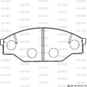 Advics A1N036 - Bremžu uzliku kompl., Disku bremzes www.autospares.lv