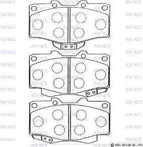 Advics A1N021 - Тормозные колодки, дисковые, комплект www.autospares.lv