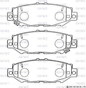 Advics A2N059 - Brake Pad Set, disc brake www.autospares.lv