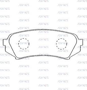 Advics A2N004 - Brake Pad Set, disc brake www.autospares.lv