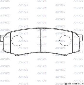 Advics A2N012 - Brake Pad Set, disc brake www.autospares.lv