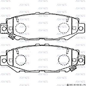 Advics A2N084 - Brake Pad Set, disc brake www.autospares.lv