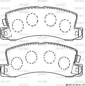 Advics A2N081 - Brake Pad Set, disc brake www.autospares.lv