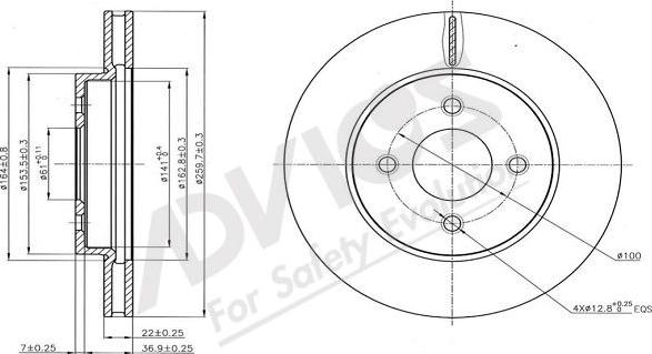 Advics B6F121B - Bremžu diski www.autospares.lv