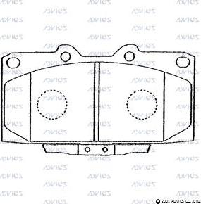 Advics B1N006 - Bremžu uzliku kompl., Disku bremzes www.autospares.lv