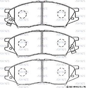 Advics B1N037 - Тормозные колодки, дисковые, комплект www.autospares.lv