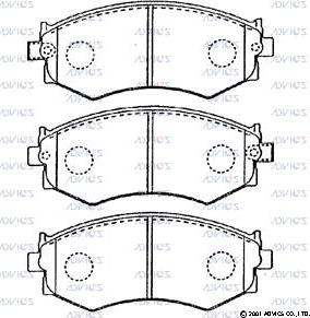 Advics SN560P - Bremžu uzliku kompl., Disku bremzes www.autospares.lv