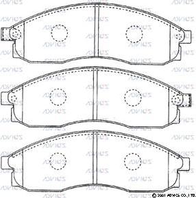 Advics B1N023 - Тормозные колодки, дисковые, комплект www.autospares.lv