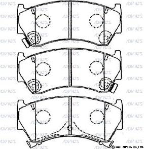 Advics SN568P - Bremžu uzliku kompl., Disku bremzes www.autospares.lv