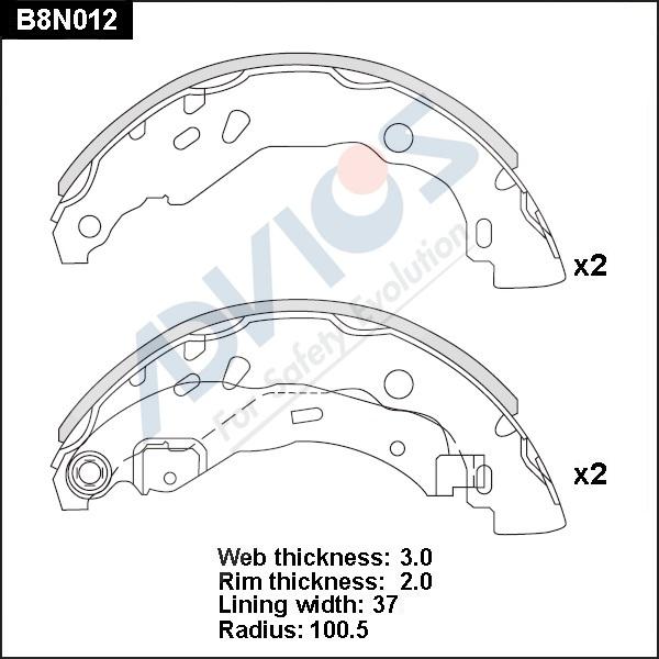 Advics B8N012 - Bremžu loku komplekts www.autospares.lv