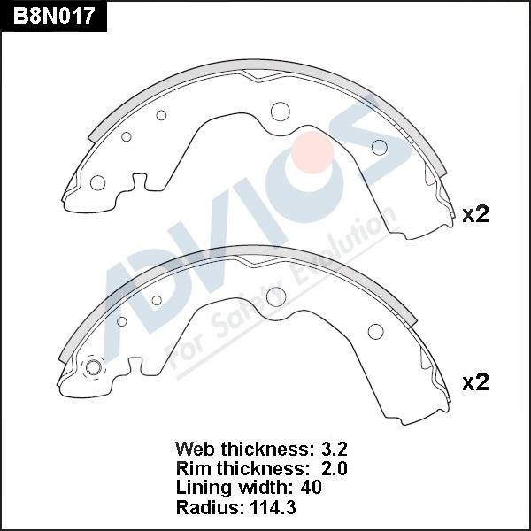 Advics B8N017 - Bremžu loku komplekts autospares.lv